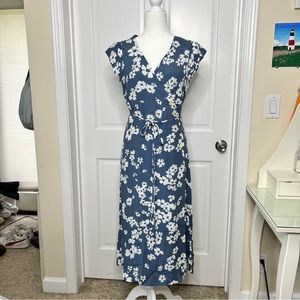 Whimsical Floral Maxi Wrap Dress, Size 6, Gap